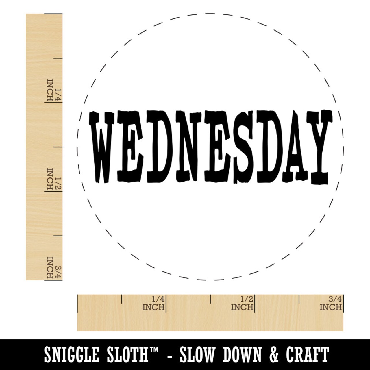 Wednesday Text Self-Inking Rubber Stamp for Stamping Crafting Planners